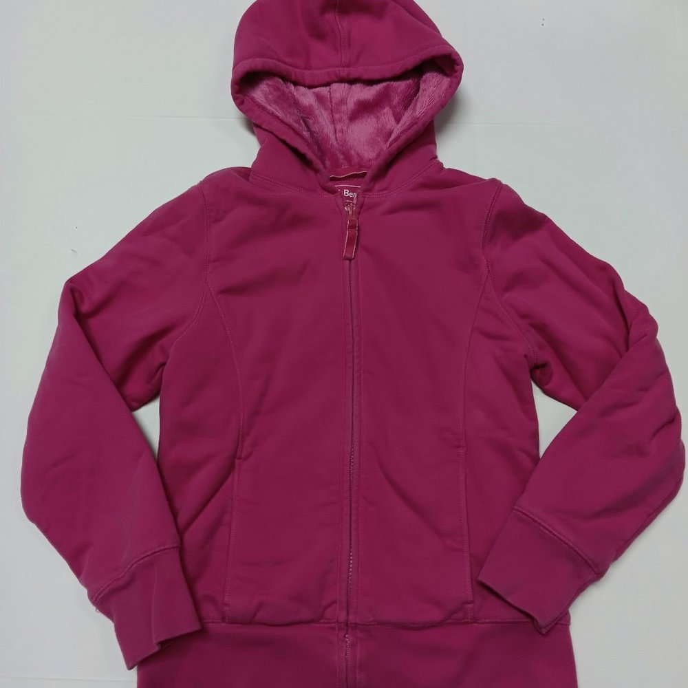 L.l. Bean Lined Hoodie Hooded Jacket Pink 10 12 VGC
